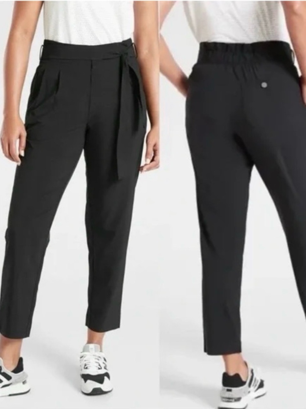 Athleta Black skyline lightweight Cropped Tie-Waist Ankle Pants size 6p